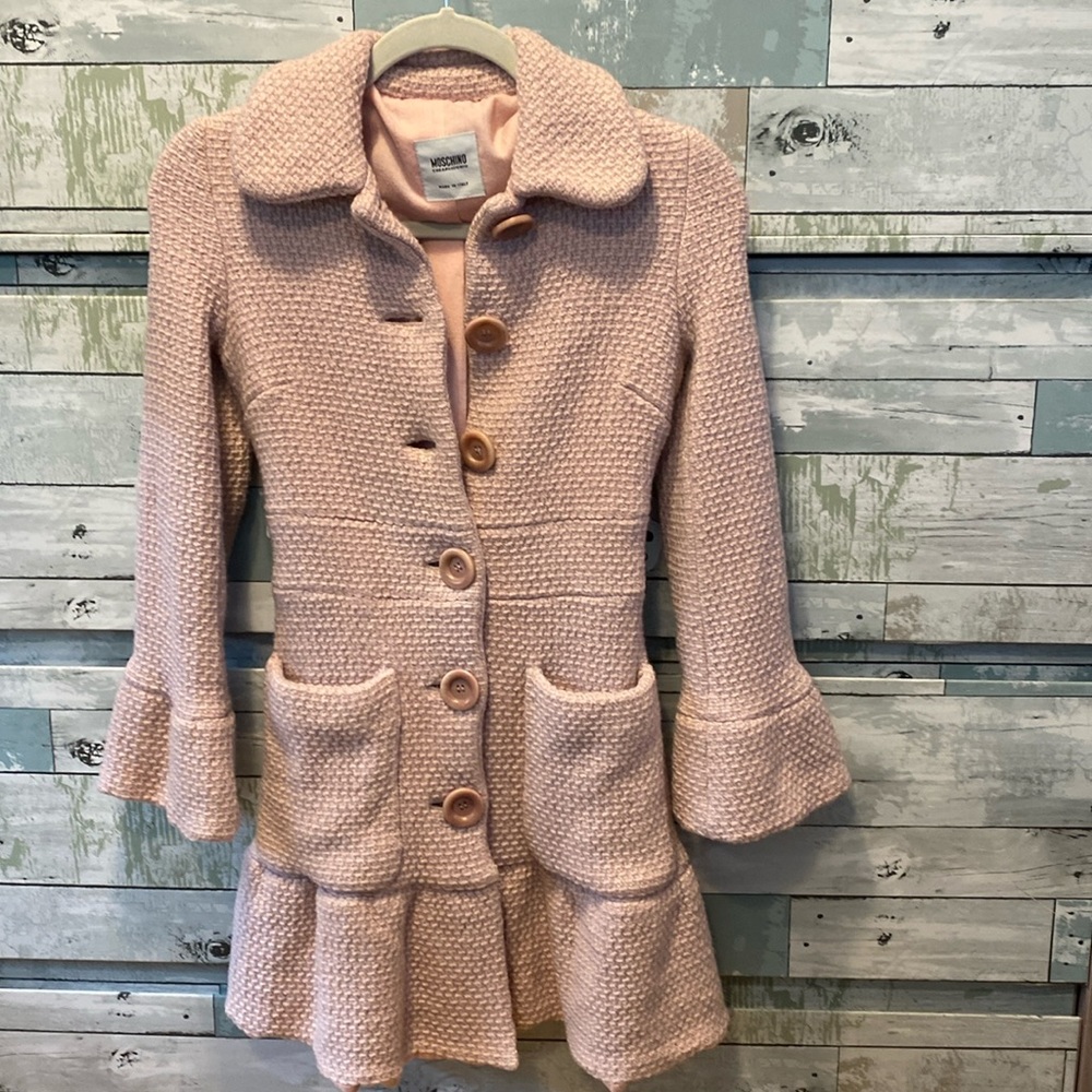 RARE  MOSCHINO CHEAP AND CHIC PEPLUM  WOOL JACKET/COAT
